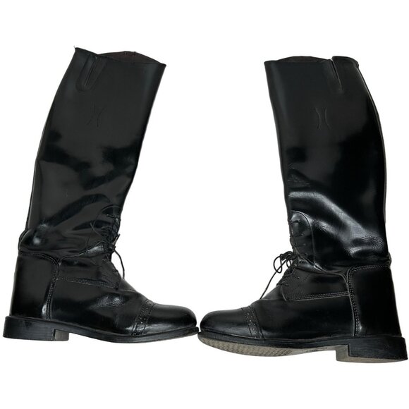 Devon-Aire Ladies Black Riding/Field Boots Size 8R Calf With Boot Pulls - Picture 5 of 8